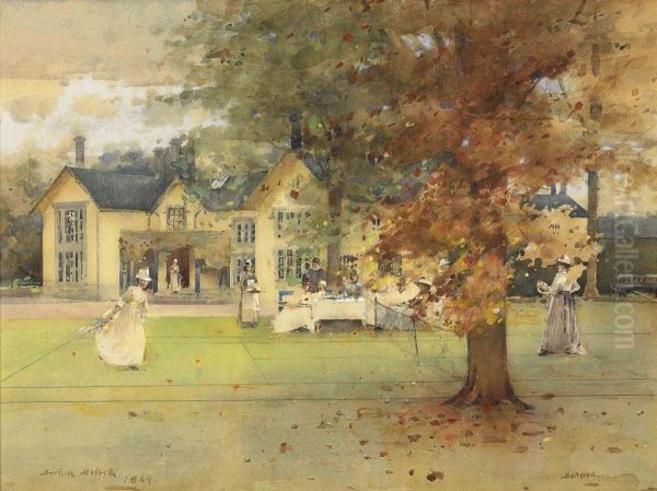 The Lawn Tennis Party At Marcus Oil Painting by Arthur Melville