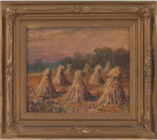 Haystacks Oil Painting by Albert Melville Graves