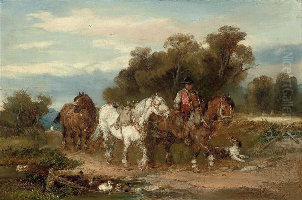 Fresh Horses Oil Painting by Harden Sidney Melville