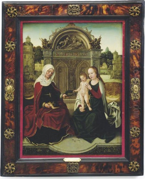 Madonna And Child With Saint Anna Oil Painting by Hans Memling