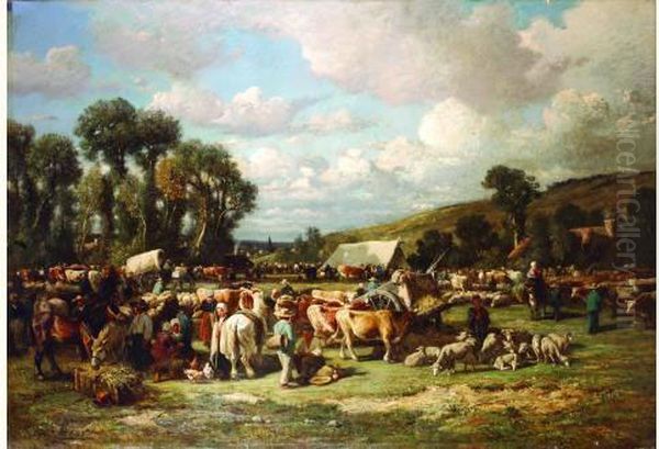 Le Marche Oil Painting by Rene Joseph Menard