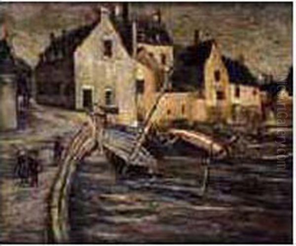 Le Port Oil Painting by Rene Joseph Menard