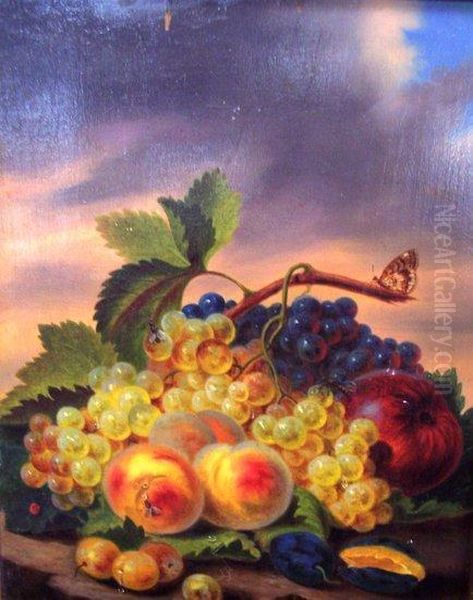 Still Life Of Fruit Oil Painting by Franz Mendel