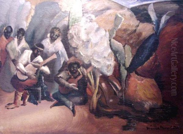 Payada De Negros Oil Painting by Melchor Mendez Magarinos