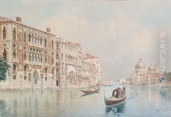 Venezia, Il Canal Grande Oil Painting by Carlo Menegazzi