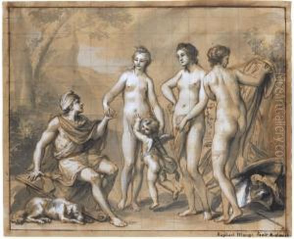 The Judgement Of Paris Oil Painting by Anton Raphael Mengs