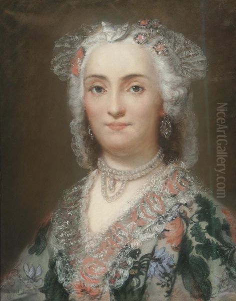 Portrait Of Frau Johann Alexander Thiele Oil Painting by Anton Raphael Mengs