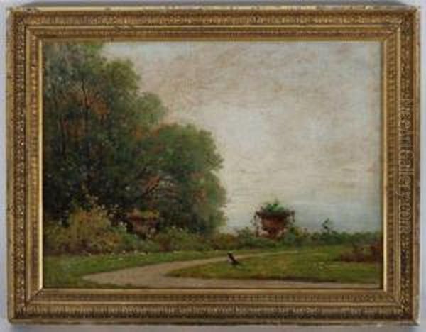 Pie Dans Un Jardin Fleuri Oil Painting by Louis Mennet