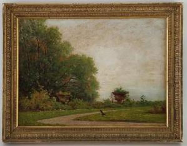 Paysage A La Pie Oil Painting by Louis Mennet