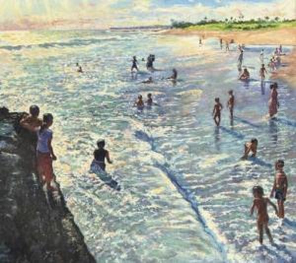 Batu Bolong Canggu Oil Painting by Guillaume Pierre Mensaert