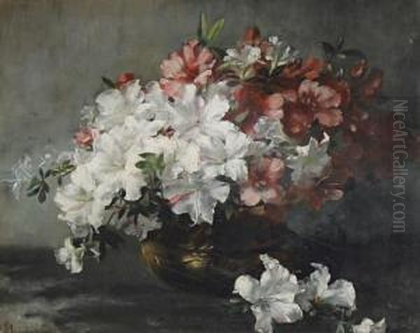 Still Life Of Flowers Oil Painting by Frieda Menshausen-Labriola