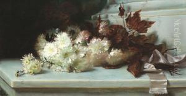 Chrysanthemen Oil Painting by Frieda Menshausen-Labriola