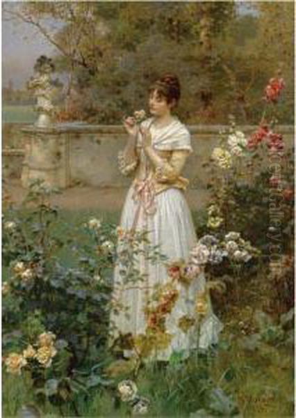 The Rose Of All Roses Oil Painting by Wilhelm Menzler Casel