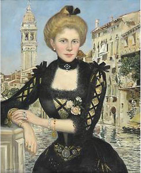 Gentildonna A Venezia by Wilhelm Menzler Casel