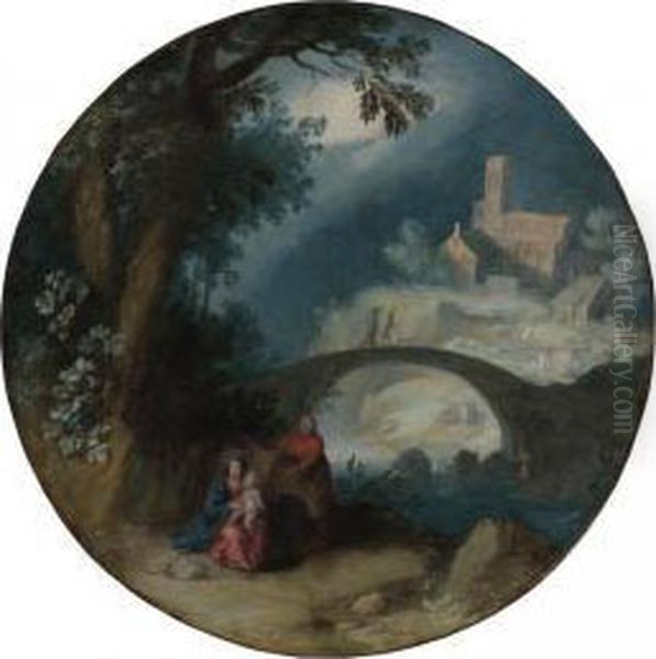 Rest On The Flight Into Egypt Oil Painting by Pietro Fiammingo Mera