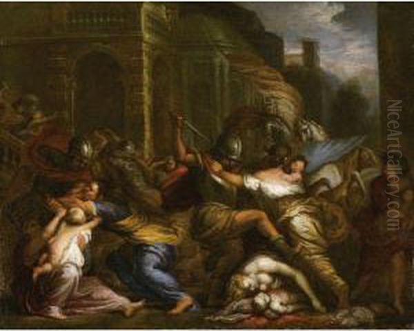 La Strage Degli Innocenti Oil Painting by Giovanni Battista Merano