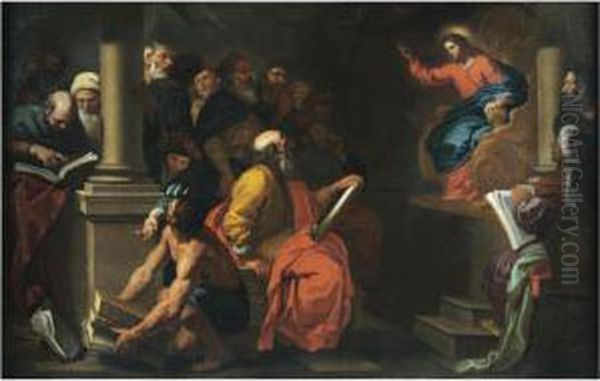 Christ Among The Doctors Oil Painting by Giovanni Battista Merano