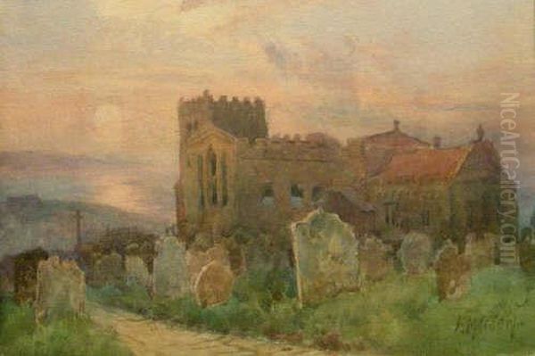 Whitby Church Oil Painting by Frederick Mercer