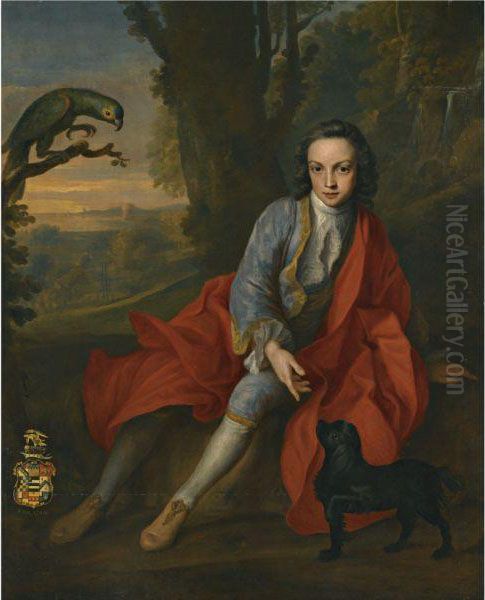 Portrait Of Sir John Thomas Stanley Oil Painting by Philippe Mercier