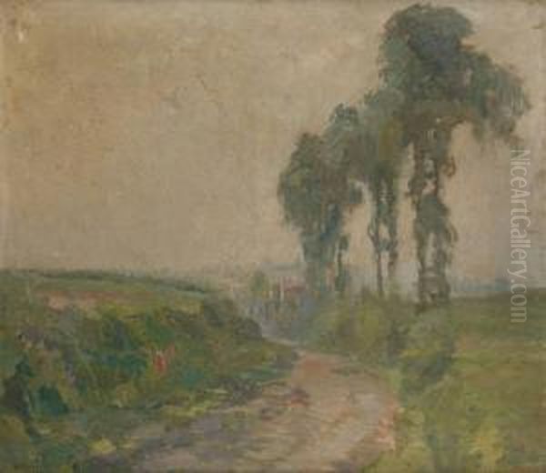 Matin Brumeux Oil Painting by Jules Merckaert