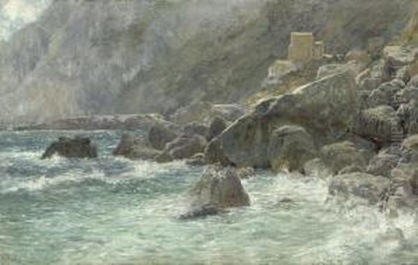 Kuste Bei Capri Oil Painting by Max Merker