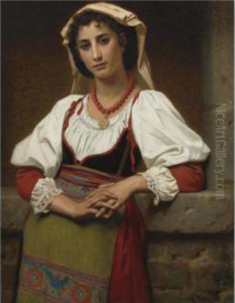 The Neapolitan Girl Oil Painting by Hugues Merle