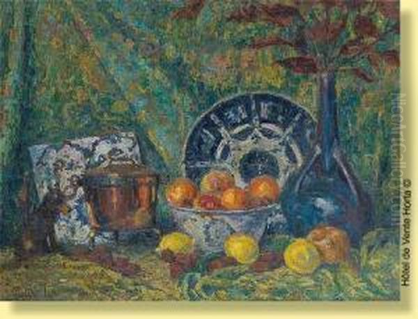 Composition Aux Fruits Oil Painting by Louis Merlin