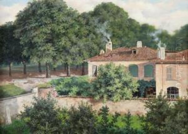 Scorcio Di Villa Oil Painting by Camillo Merlo