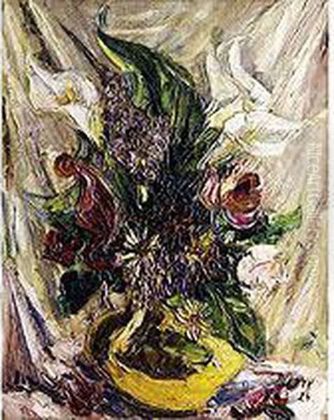 Blumen In Einer Vase Oil Painting by Johanna H. Merre