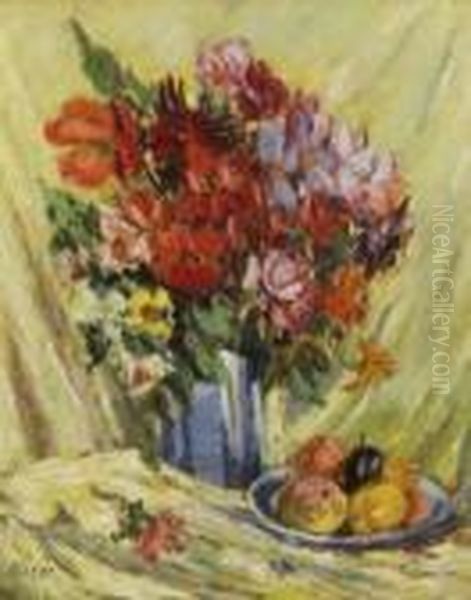 Blumenstilleben. Oil Painting by Johanna H. Merre