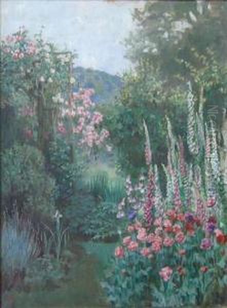 Summer Garden Oil Painting by Anna Massey Lea Merritt