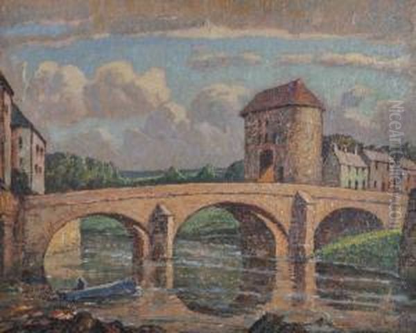 Monmouth Bridge Oil Painting by Henry Samuel Merritt