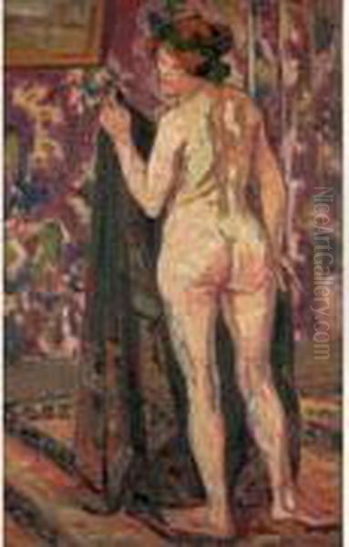 Femme Nue Debout Oil Painting by Medard Mertens