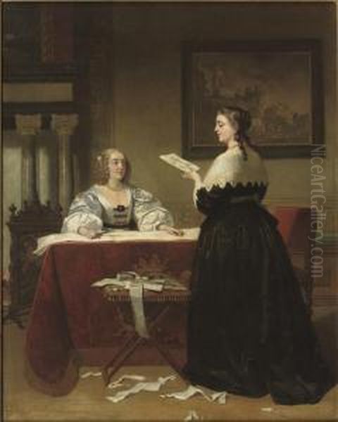 The Seamstresses Oil Painting by Johannes Cornelis Mertz