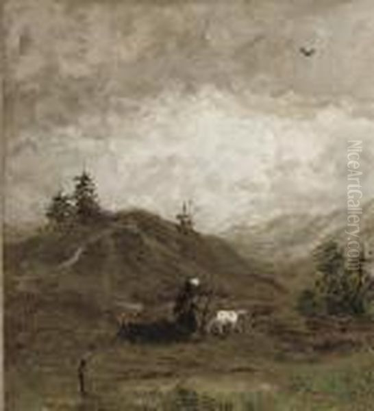 Duin Landschap: A Grazing Goat Oil Painting by Sientje Mesdag Van Houten