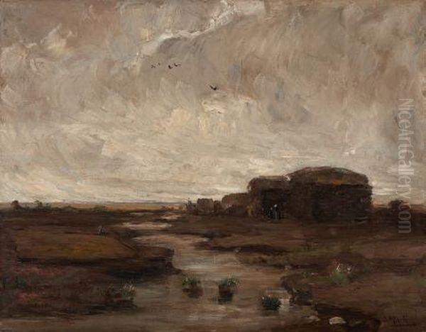 Tonal Landscape Oil Painting by Sientje Mesdag Van Houten