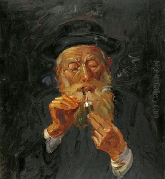 Rabbi Oil Painting by Abraham Jozef Messer