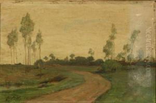 Landscape With Winding Road Oil Painting by Edmund Clarence Messer