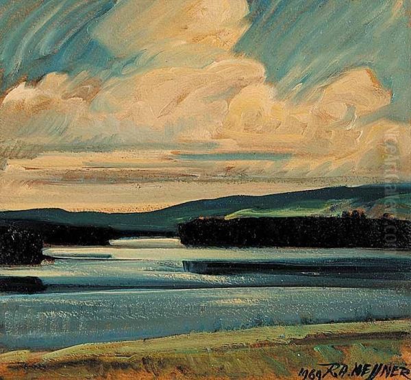 Pressey Lake, B.c. [caribou Lakes And Grasslands] Oil Painting by Rudolph Anton Messner