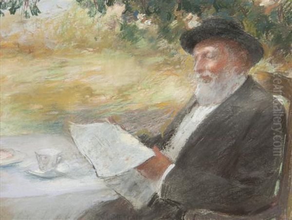 Gentleman Reading Oil Painting by Willard Leroy Metcalf