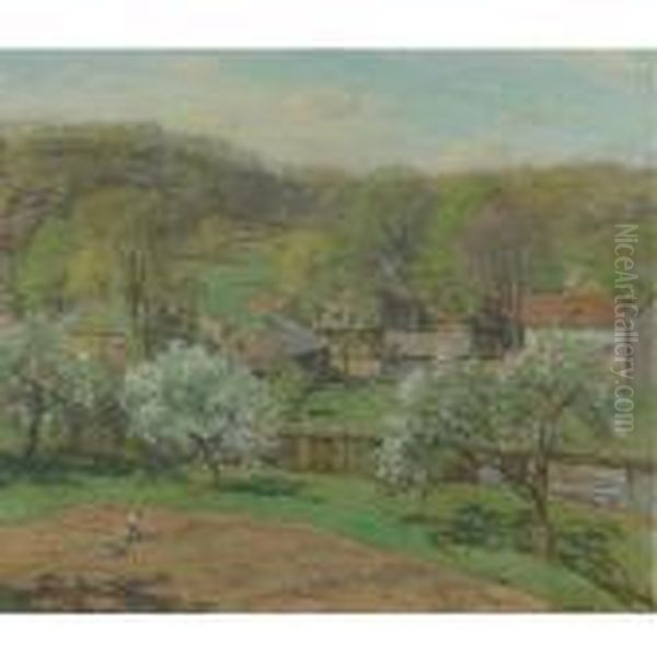 The Village In Late Spring Oil Painting by Willard Leroy Metcalf