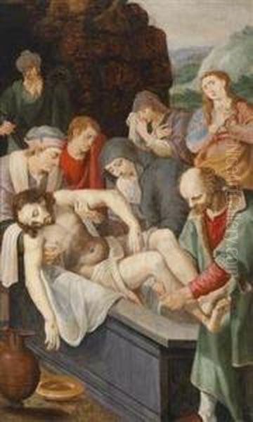 The Entombment Of Christ Oil Painting by Jan Massys