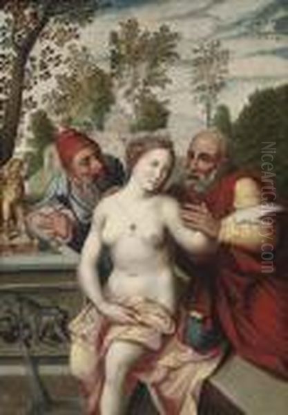 Susannah And The Elders Oil Painting by Jan Massys