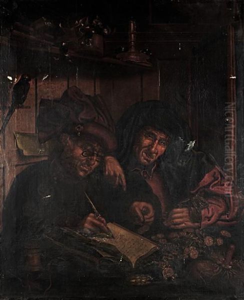 The Money Lenders Oil Painting by Quinten Metsys