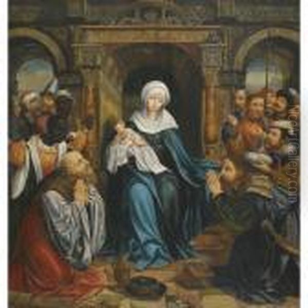 The Adoration Of The Magi Oil Painting by Quinten Metsys