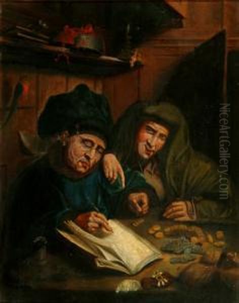 The Misers Oil Painting by Quentin Ii Metsys