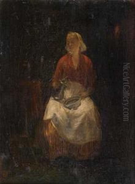 Femme Assise Oil Painting by Louis Mettling