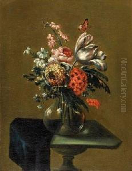 Bouquet De Fleurs Oil Painting by Johann Martin Metz