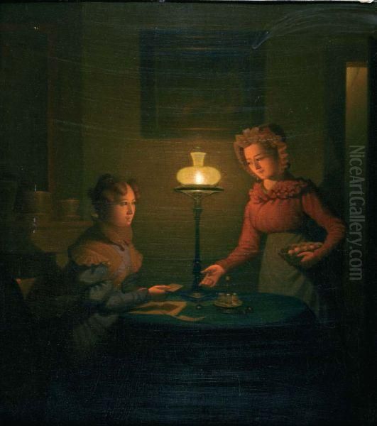 De Liefdesbrief Oil Painting by Adriaan Meulemans