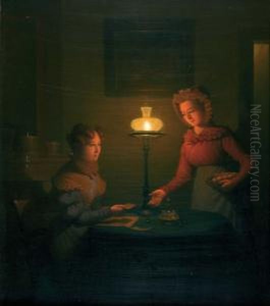 De Liefdesbrief Oil Painting by Adriaan Meulemans